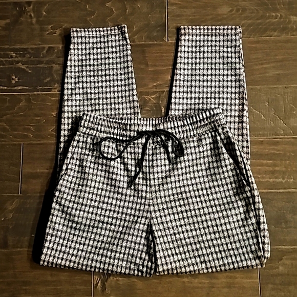 New Sanctuary Easy Going Drawstring Pant In  Brooklyn Check sz small - Picture 3 of 8